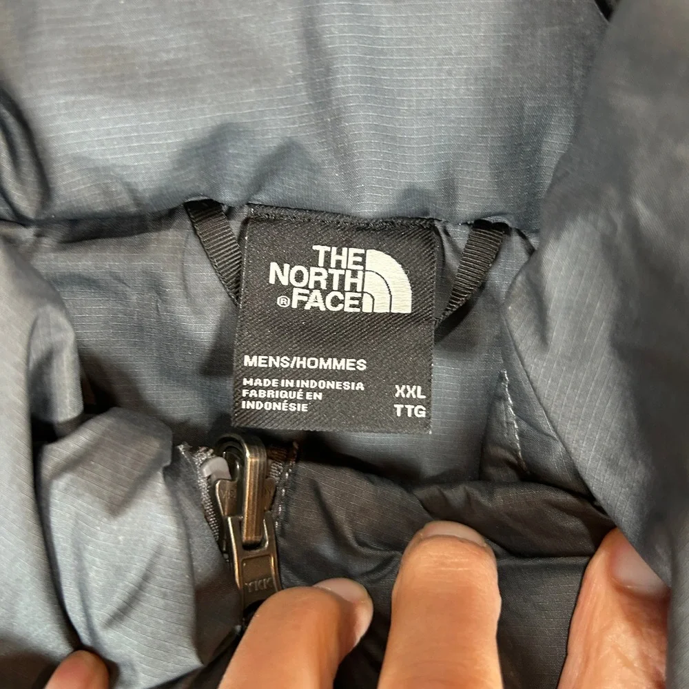 The North Face 550 Down Puffer Jacket Mens XXL Gray Ripstop Full Zip Insulated